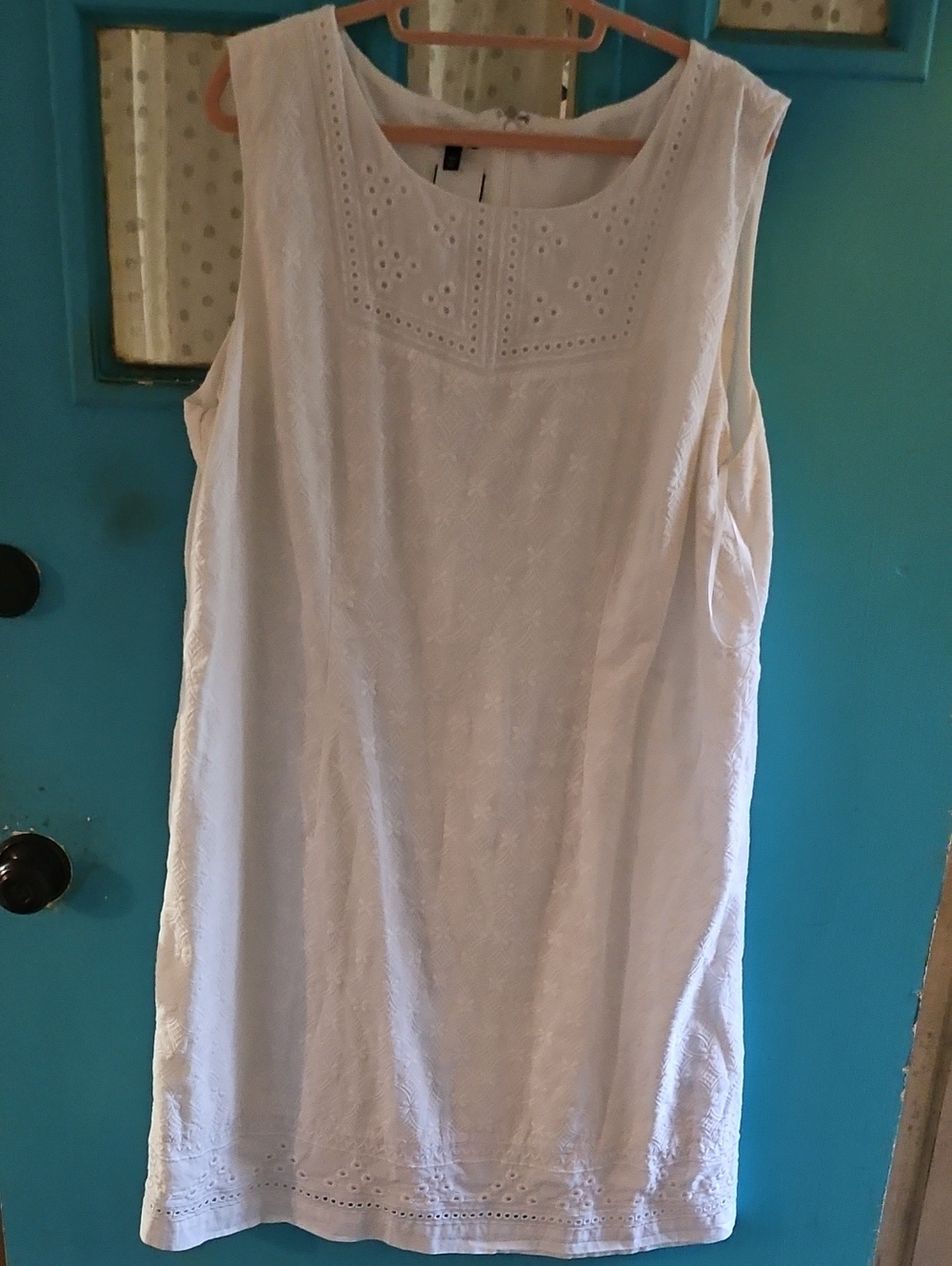 Talbots White Eyelet Sleeveless Tunic